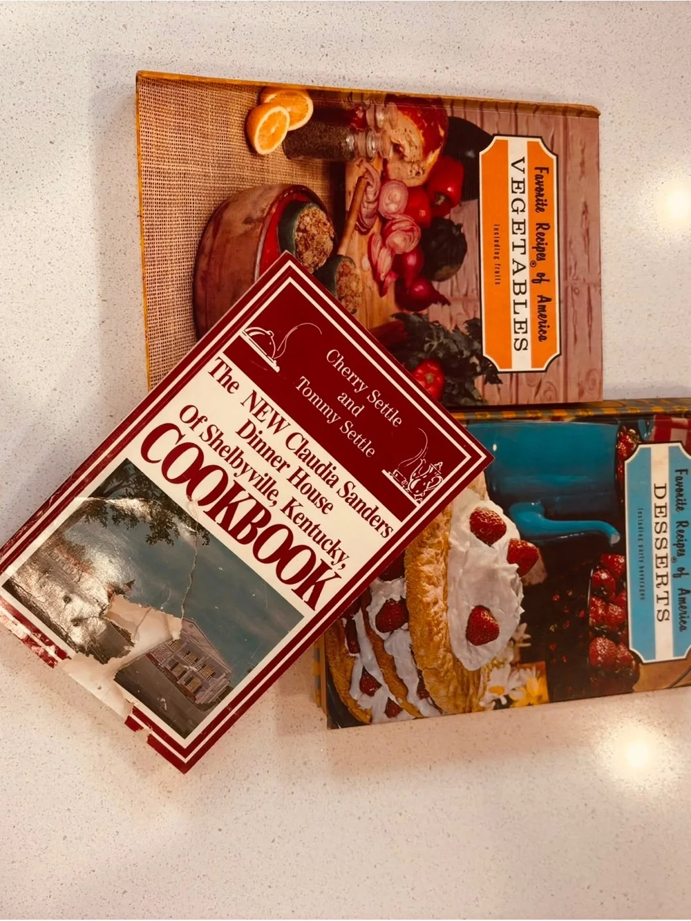 Claudia Sanders Cookbook + Favorite Recipes Vegetables & Desserts HC 3 Book Lot
